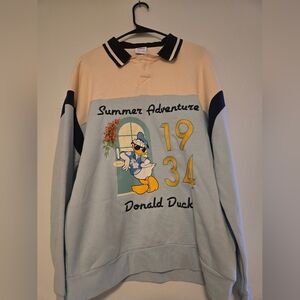 Donald Duck 'Summer Adventure' Colorblock Polo Sweatshirt